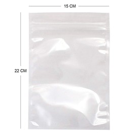 100 x Both Side Clear Grip Seal Bags Flat Pouch Smell Free Strong Food Bag For Spices, Herbs, Art and Craft and more(15x22CM (5.9x8.6 inch))