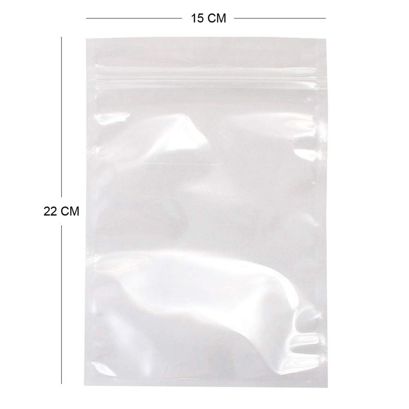 100 x Both Side Clear Grip Seal Bags Flat Pouch