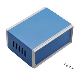 Heyiarbeit Junction Box Blue Metal Enclosure Project Case 6.69" x 5.12" x 3.15" DIY Box Junction Case Enclosure Preventive Case