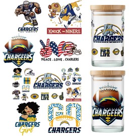 Rugby UV DTF Cups Wrap Transfer - 4 Sheet Football Cups Stickers for 16oz Glass Decals Waterproof AFC Rub on Transfers Vinyl Stickers for Glass Cups Fridge Wall Furniture Car DIY Craft(01)