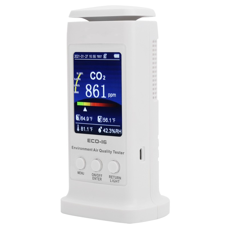 ECO-16 Color Screen CO2 Detector Air Quality Monitor Temperature Humidity