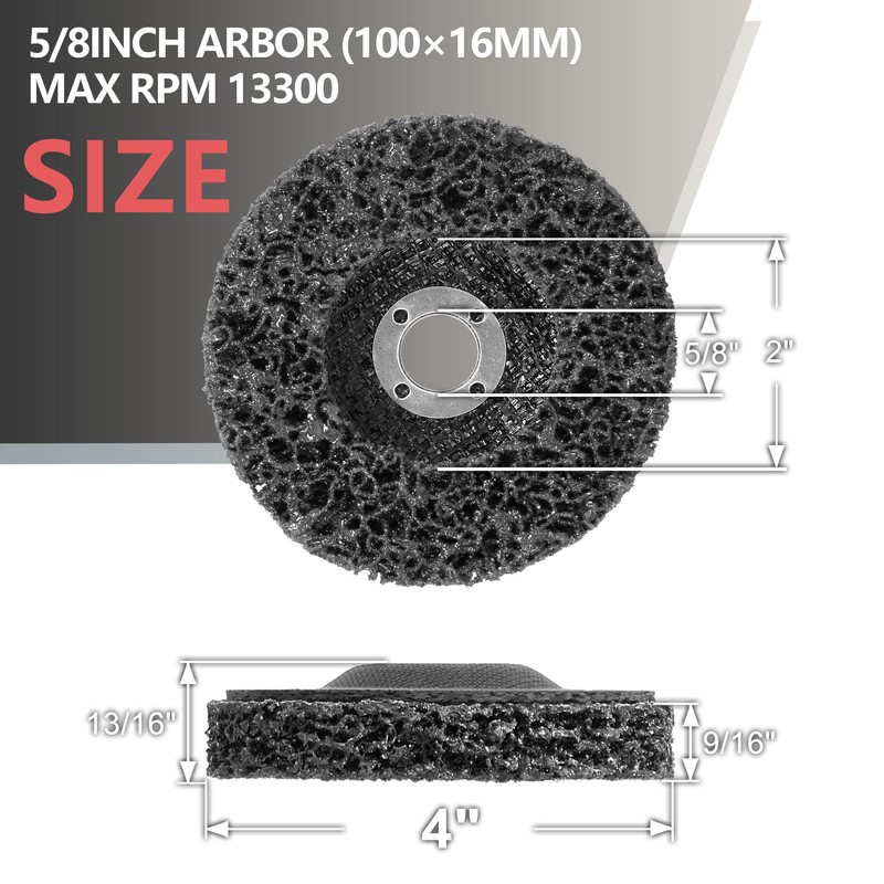Vantego Paint Stripper Discs 5-Pack 4" × 5/8" for Angle