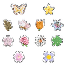 Flower and Leaf Cookie Cutter Set-12 Piece-Daisy, Lily, Rose,Lilac,Clover,Tulip, Oak Leaf and Butterfly Fondant Biscui Cutters