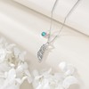 ONEFINITY Feather Chain 925 Sterling Silver Turquoise Feather Pendant Chain