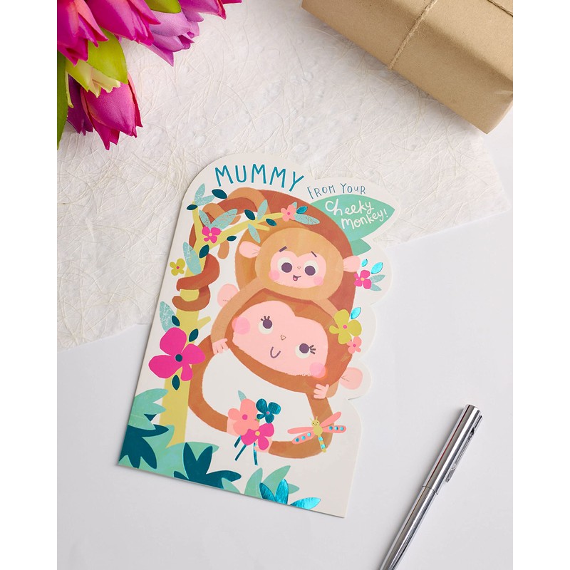 UK Greetings Mother's Day Card With Envelope - Cheeky Monkey