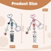 FloralGrace Pack of 2 Cute Pink and Grey Key Chains,