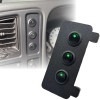 Podium 99-07 Silverado Sierra 3 Toggle Switch Panel Bezel GREEN