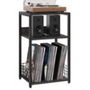 Large Rustic Grey Record Player Stand, 3 Tier 18" Wide