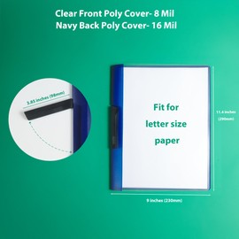 TOTiyea - Paquete de 10 fundas transparentes para informes con clip oscilante, carpeta de archivos con clip oscilante, capacidad de 30 hojas, cubiertas de informes de bloqueo deslizante, tamaño carta