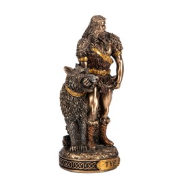 BEAUTIFUL GREEK STATUES Tyr Scandinavian God Resin Figurines Hand Painted Bronze Miniature Statue 3.1"