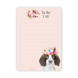 Curled Up Springer Spaniel To Do List Notepad – A6-50 Tear Off Pages - Springer Spaniel Gifts – Notes Organiser – Dog Lover Memo Desk Pad - Stocking Filler