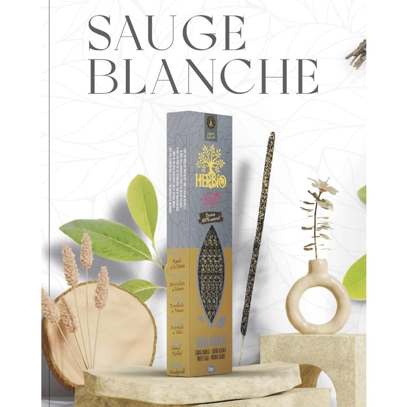 Fragrances & Sens - Natural White Sage Incense Sticks Herbio,