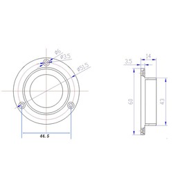 Metal Horizontal Bubble Cow Eye Level Universal Horizontal Bubble Flange Water Bubble Level Small Household (60 * 14mm)