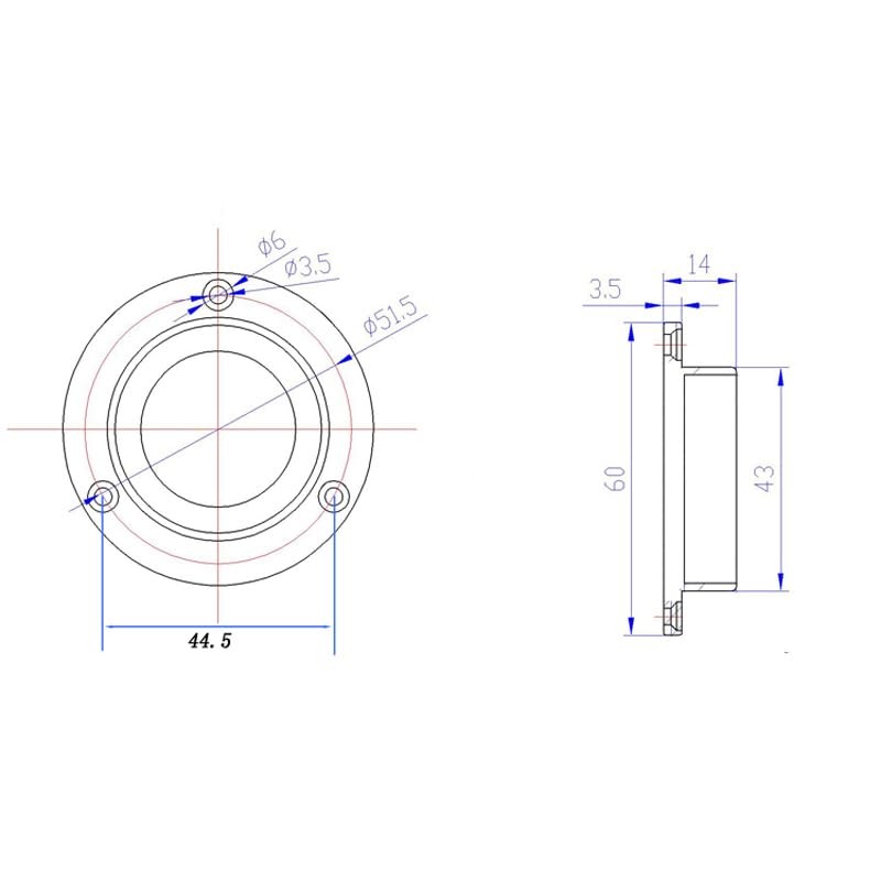 Metal Horizontal Bubble Cow Eye Level Universal Horizontal Bubble Flange