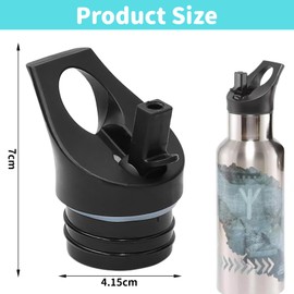 Healife Drinking Bottle Straw, Replacement Lid Set for Stainless Steel Drinking Bottles, Variable Straws, Leak-Proof, Suitable for 500 ml, 650 ml, Stainless Steel Drinking Bottle, 750 ml, 1000 ml