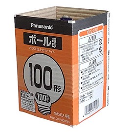 Panasonic GW100V90W95 Ball Bulb, 95mm Diameter, 100W Shape, E26 Base, White