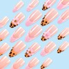 24Pcs Fall French Tip Press on Nails Almond Medium Fake