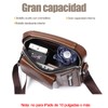 Bolso mensajero de cuero,Bolsos bandolera y billetera hombre, bolso de