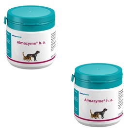almapharm Almazyme h.a. | Double Pack | 2 x 100 g | Supplementary Feed for Cats and Dogs | Vital Substances for Optimal Food Breakdown | For Food Intolerances