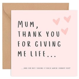 Mothers Day Card - Funny Mothers Day Cards for Mum - Mothers Day Card - Mothers Day Cards - From Daughter Son Both of Us Kids Wife Husband - Cute Sentimental Step Mum Mom Mam - 14cm