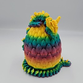 Steampunk Themed Dragon With Matching Egg - Collectible Figurines - Color: Rainbow