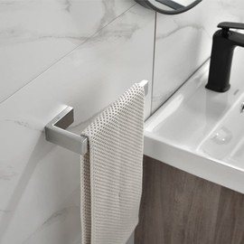 Towel Bar, Hand Towel Holder Stainless Steel SUS304, Bathroom Accessory Towel Rack, Brushed Nickel Towel Rail Contemporary Style, Wall Mount