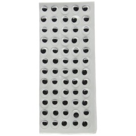 Creation Station 15 mm Peel and Stick Wiggle Eyes Sheets of 60, Pack of 240, Black
