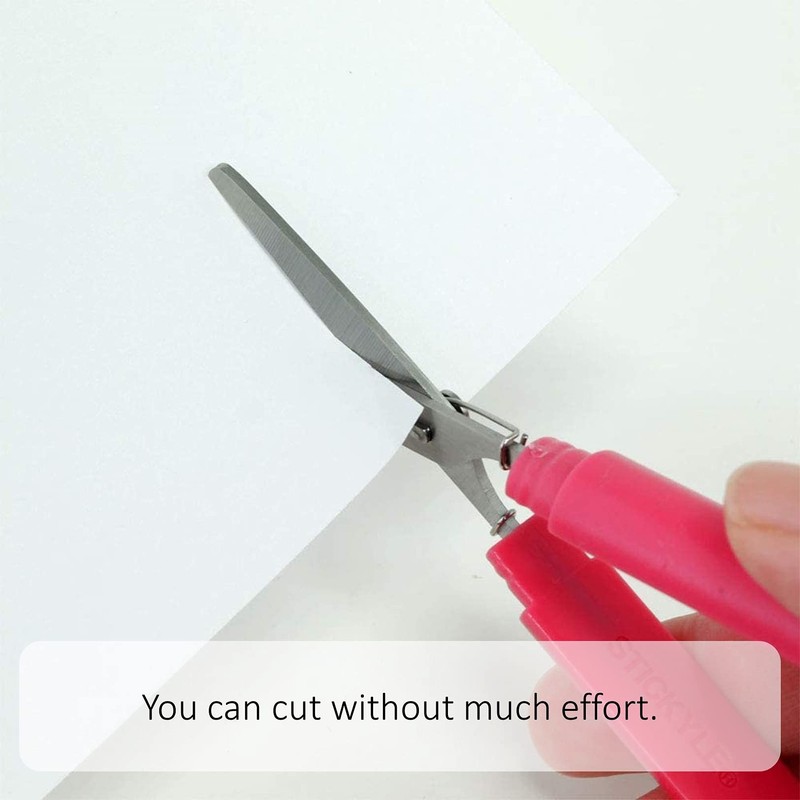 Sunstar Stationery S3717461 Sticky Scissors, Compact, Vivid Pink x Blue
