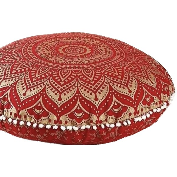 32" Mandala Large Floor Pillow Cover Meditation Cushion Hippie Round