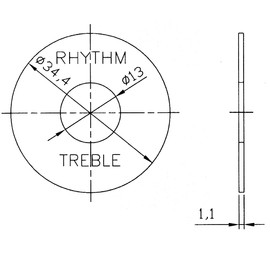 Guitar switch plate rhythm treble plate in cream