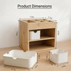 Bamboo 3-Drawer Makeup Organizer, Mortise & Tenon Vanity Box Desk