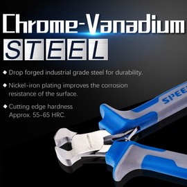 SPEEDWOX End Nipper, Gouring Nipper, Eating Cutter, End Cutter, CR-V Steel, Vertical Blade, Small, Lightweight, Micro, Spring Included, Cutting Tool, Chain, Fastener, Cutable, Precision Work, Forging, Professional, Hobby, Crafting Supplies, Accessories, 