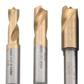 CHENJIN 3PCS High Speed Steel Spot Welding Drill Bits Electric Drill Straight Shank with Cobalt Automotive Sheet Metal Cutting Drill Bits with Titanium Coating For Drilling Metal Plates
