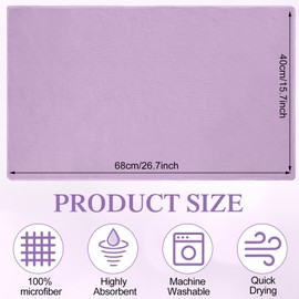 Moukeren 72 Pack Purple Salon Hand Towels Microfiber Absorbent Resistant 16 x 27 Hair Hand Towels Bulk Quick Dry for Salon Facial Beauty Care Gym Spa Hotel