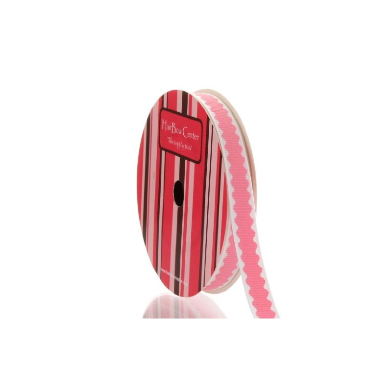 3/8" Pink Scallop Grosgrain Ribbon 5 Yard