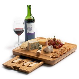 Charcuterie Board Set, Cheese Board with Cutlery Knife Set, House Warming Gift ideas, Perfect House Warming Gift for New House, Friends and Family by Machika (13 inch)