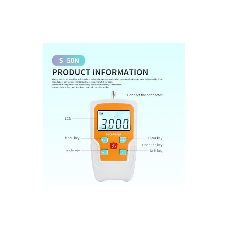 Digital Force Gauge Push and Pull Meter Dynamometer Tension Pressure