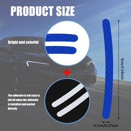 QZTYTY 20PCS Reflective Car Wheel Decorative Stripe Stickers, Car Wheel Decals, Night Safety Warning Car Stickers, Anti-Scratch Reflective Rim Stickers Universal for Cars Motorcycles (Blue)