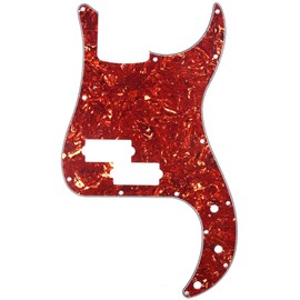 Musiclily 13 Hole Precision Bass P Bass Pickguard Scratch Plate Pick Guards for 4 String USA/Mexican Fender American Standard Precision Bass Guitar, 4Ply Vintage Tortoise