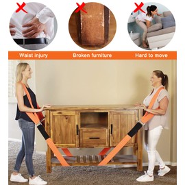 Moving Straps Lifting, 2 Person Shoulder Straps and Moving System, Adjustable High Density Moving Belts for Carrying Heavy Objects Furniture Appliance Mattress, Load Capacity 360 kg & No Back Pain