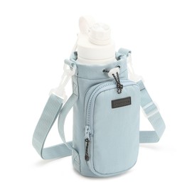 Azarxis Water Bottle Carrier Bag 32oz Premium Portable Water Bottle Pouch Holder with Adjustable Shoulder Strap 2 Pocket Water Bottle Sling Sleeve Bag for Walking Hiking (Blue)