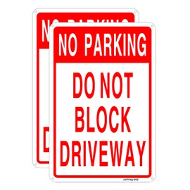 No Parking Do Not Bolck Driveway Sign,20 x 30 cm,Reflective Aluminum,UV Printed,Weather Resistant,Waterproof,Durable Ink,Easy to Mount,Indoor Or Outdoor Use,2 Pack