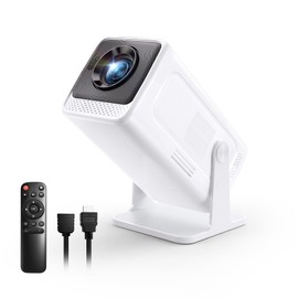 [WiFi 6.0 Sreen Mirroring] Mini Portable Projector with WiFi and Bluetooth 5.2, 4K Smart Projector with Native Full HD 1080P, Auto Vertical Correction for Phone, Home Cinema, Outdoor Movie