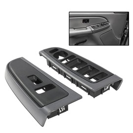 G-PLUS Front Window Switch Trim Bezel Driver and Passenger Side Compatible with Chevy Silverado GMC Sierra 1500/2500/3500 4 Door 2003-2007,Fit GMC Yukon XL 1500/2500 2004-2006 89045128 89045121 Gray
