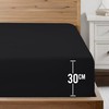Utopia Bedding Double Fitted Sheet, Black - 12 Inch (30cm)