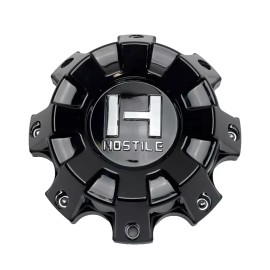 Hostile Wheels 8 Lug Gloss Black Wheel Center Cap HC-8001 HC-8001-B