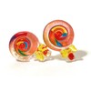 Hypoallergenic Orange Lollipop Candy Stud Earrings on Plastic Posts