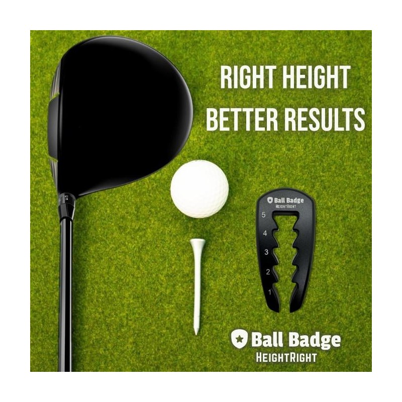 Ball Badge HeightRight Adjustable Golf Tee Height Tool – Precision