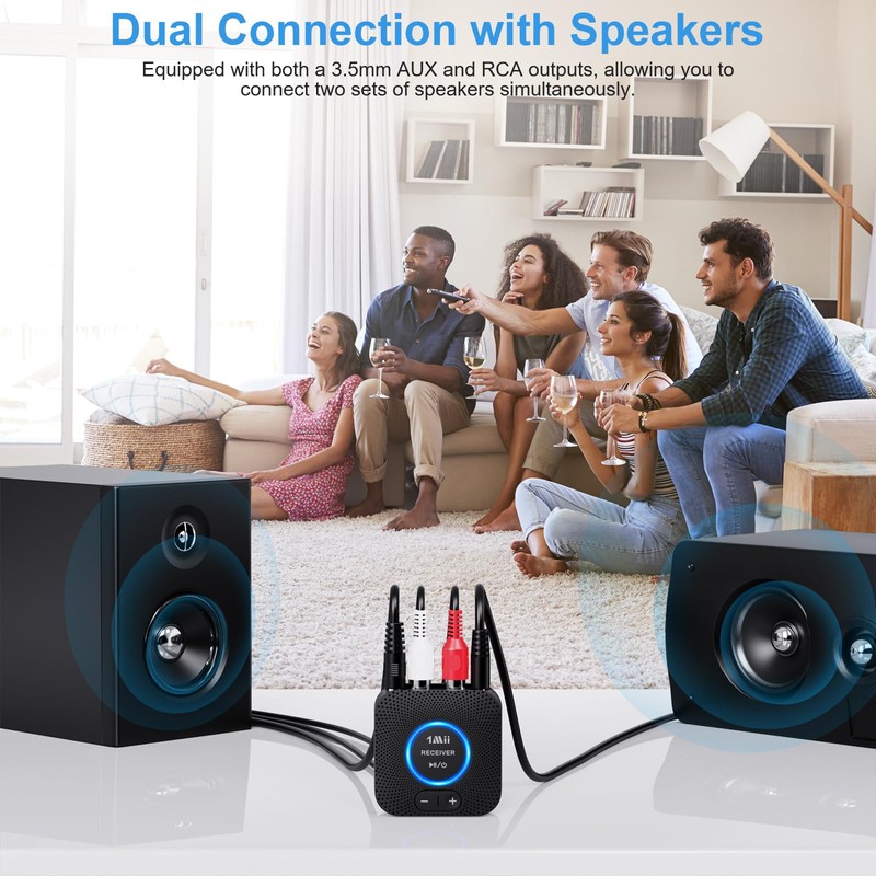 1Mii 2.4GHz Wireless Audio Transmitter Receiver Set for TV, 260Ft/80M