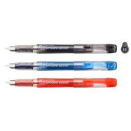Platinum Fountain Pen, Preppy 02 Fountain Pen, Black, Blue, Red, 3 Color Set, Extra Fine